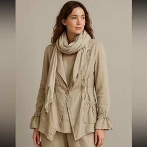 Vintage Linda Lundstrom Linen Lagenlook Jacket 8